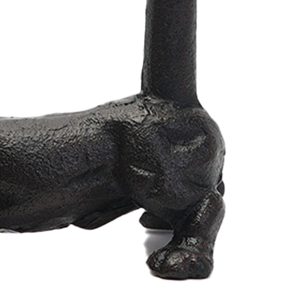 SDFGTstore Decorsative Iron Dachshund Paper Towel Holder Bucolic Kitchen Dining Room Shelf Decors Sturdy Functional Design