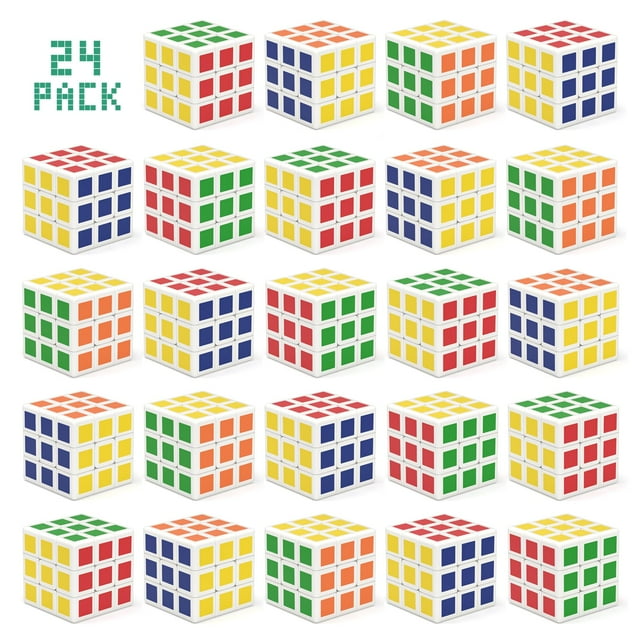 Puzzle Cube Vdealen Mini cubo mágico de 3 x 3 x 3 x 3, paquete de 24 unidades para niños
