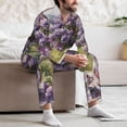 thumbnail image 7 of Lsque Lilacs Teapot Scenic Painting Pattern Long Sleeve Pajama Set for Men - Soft 2-Piece Sleepwear and Loungewear Set with Pockets, Comfy Nightwear-Medium, 7 of 7