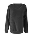 thumbnail image 3 of AherBiu Women's Tops Plus Size Pajamas Fleece Fuzzy Sweatshirts V Neck Long Sleeve Loungewear Shirts Tops, 3 of 3
