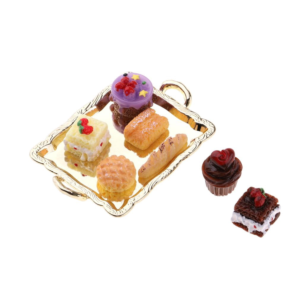 Qianly Vaisselle Miniature pour Maison de Poupée Jeu Créatif Mini Vaisselle de Cuisine Jouet Adapté Aux Enfants Service à Café et Gâteaux Miniatures, Blanc, Set De Bols