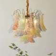 thumbnail image 6 of FINE MAKER 20-inch French creative glass chandelier, 5-head bedroom chandelier, dining room and living room three-color lighting fixture (with light source), 6 of 8