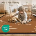thumbnail image 4 of ODIKA 8'x10' Washable Area Rug Durable, Non-Slip Warm Brown Autumn Leaves Design Elegant Seasonal Pumpkin and Foliage for Living Room, Under Sectional, Family, 4 of 7