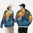 thumbnail image 6 of Balery Palm Trees Men's Women's UPF 50+ Sun Protection Lightweight Hoodie Performance Long Sleeve Shirt for Fishing Running-Medium, 6 of 9