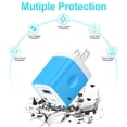 thumbnail image 5 of Compatible for iPhone Charger Block, 2 Pack USB Charging Block with Charging Cable 10FT, USB Wall Charger Adapter USB Brick Cube Power Base Fast Charger Station Compatible for iPhone, Blue, 5 of 9