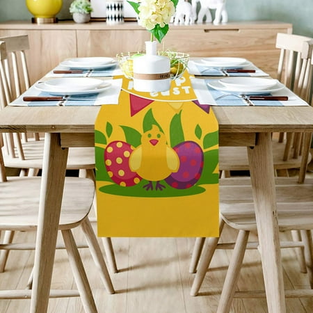 

Ovzne Tablecloth Table Covers Easter Bunny Table Runner Easter Holiday Kitchen Dining Table Runner For Home Large Tablecloth