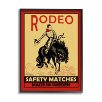 Stupell Industries Rodeo Safety Matches Cowboy Bucking Bronco Red Yellow, 24 x 30, Designed by Mark Rogan