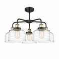 thumbnail image 2 of Innovations Lighting  Bell - 5 Light 26" Stem Hung Chandelier Black Antique Brass/Clear Deco Swirl, 2 of 2