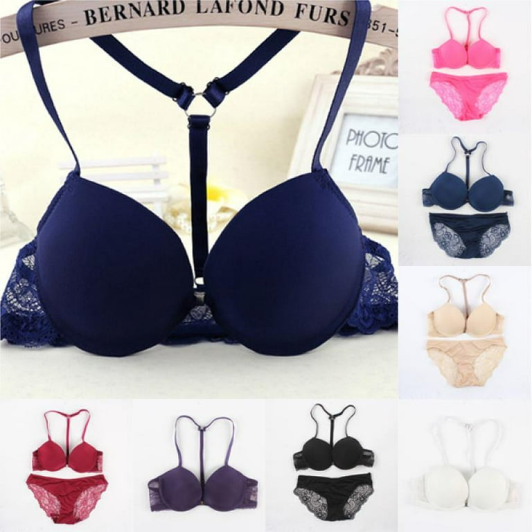 Sexy Bras for Women Womens Front Closure Underwire Push Up Bra Set 