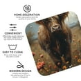 thumbnail image 3 of Sigee Grassland Sunflower Cow for Water-Resistant, Heat-Resistant, Non-Slip Leather Coasters Set, Ideal for Coffee Table, Office, Bar, Home Decor-Square, 3 of 6