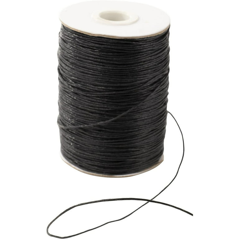 Black Waxed Cotton Cord, 2mm Thick x 75 Yards from S&S Worldwide