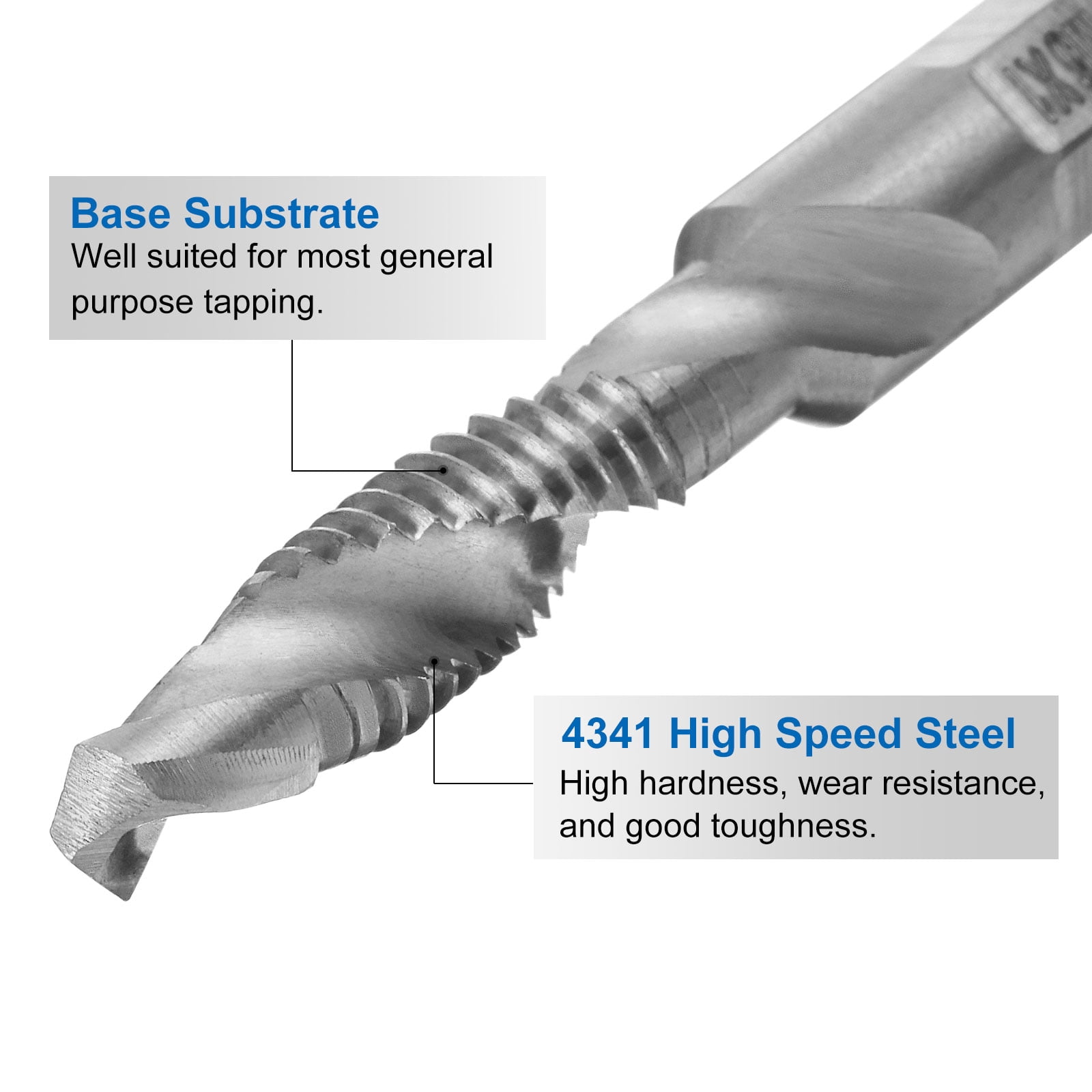 Uxcell 13 Pieces Combination Drill and Tap Bit Set, SAE 6-32NC to 1/4-20NC Metric M3 to M10 Thread Taps with Adapter