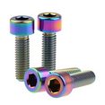 thumbnail image 2 of Wanyifa Titanium Ti M5 x 10 12 16 18 20 23 25 30 35 40 45 50 55 60mm Bicycle Allen Hex Socket Head Screw,M5x25mm,Rainbow,4 Pcs, 2 of 5