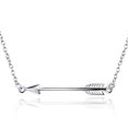 thumbnail image 1 of Silver Sideways Pendant Necklace Arrow Design Necklace For Women Men, 1 of 4