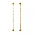 thumbnail image 7 of K-KED 925 Sterling Solid Silver/Golden Screw Bead Chain Pull Through Earrings-Gold, 7 of 7