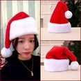 thumbnail image 4 of Gorro de Papá Noel de Navidad, gorro de Papá Noel de felpa suave para Navidad con piel clásica gruesa, maravilloso regalo de Navidad, 4 of 5
