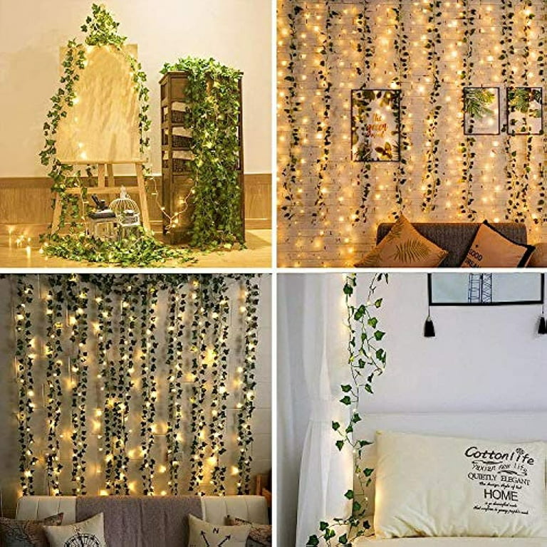 Fake Ivy Vines Artificial Ivy Leaves Fake Ivy Garland Greenery Hanging  Vines for Wedding Bedroom Wall Indoor Outdoor Home Decoration 