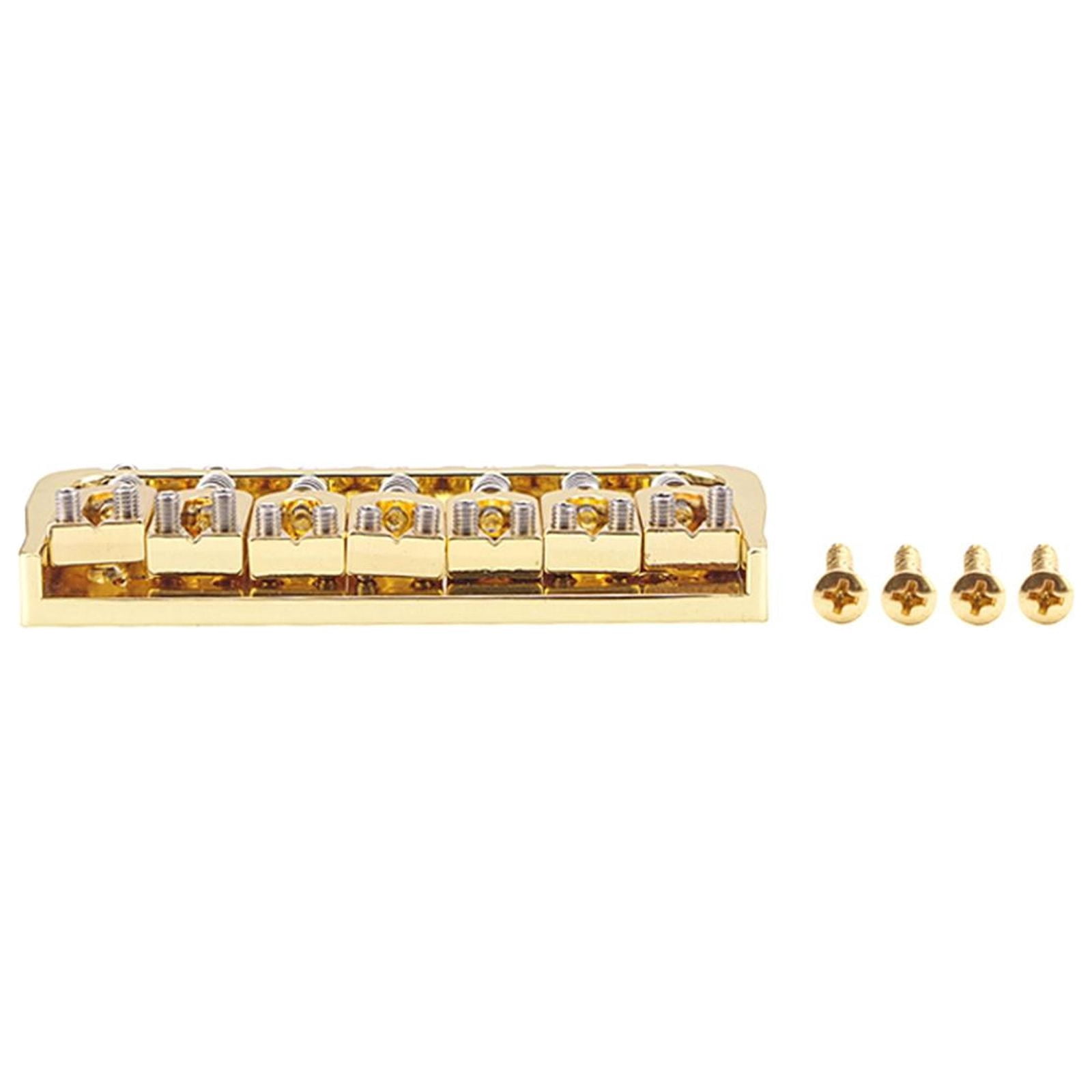 LeeQinersw 7 String Saddle Bridge Durable Gold Replacement ST Style Upgrade Through Body for Electric Guitar Electric Bridge Parts Guitar Accessories