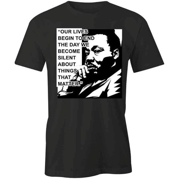 Our Lives Begin T-Shirt | Inspirational Quote Black Tee Gift