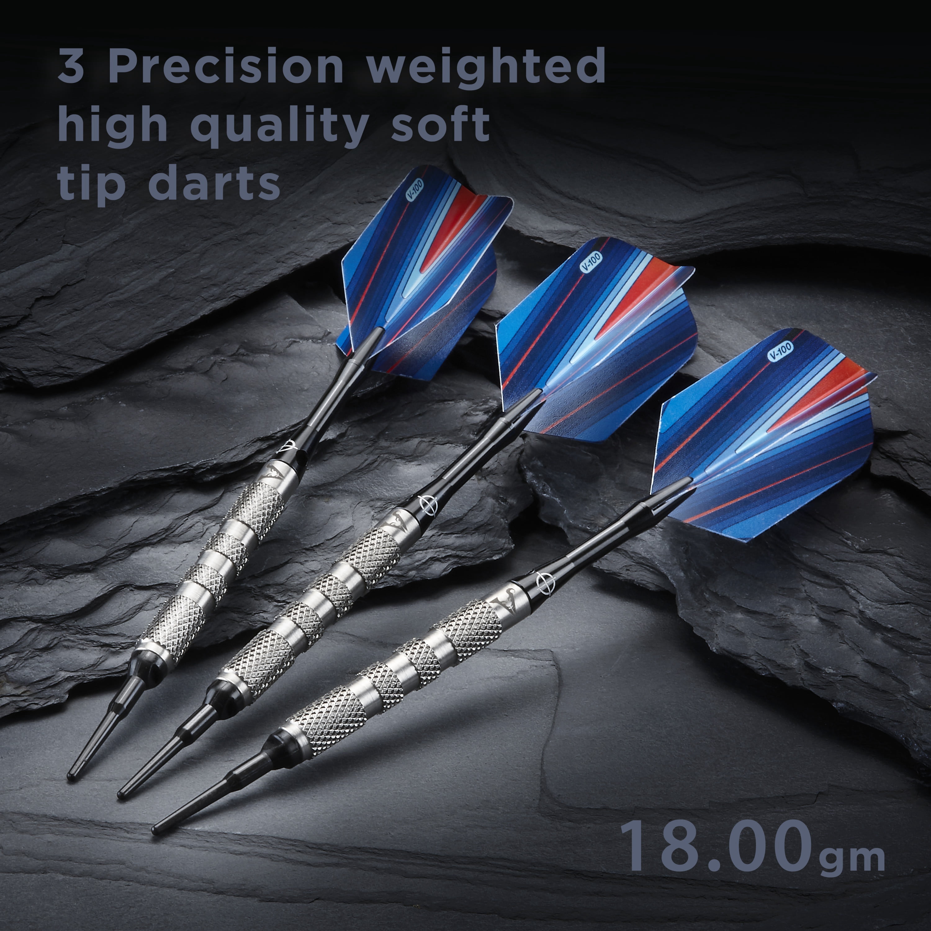 Viper Sidewinder 80% Tungsten Soft Tip Dart Set, Knurled Barrel, 18 Grams