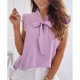 thumbnail image 2 of Blusa de punto con manga casquillo, elegante, informal, a la moda, con volantes y lazo atado, Top con manga casquillo para mujer, 2 of 6
