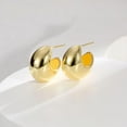 thumbnail image 2 of Chunky Gold Hoop Earrings for Women, 14K Gold Plated Hoop Earrings Lightweight Stainless Steel Hollow Open Hoops Hypoallergenic Earrings Fashion Jewelry for Women, 2 of 14