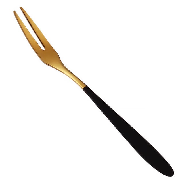 Cateissary Tenedor de fruta de acero inoxidable, tenedores de postre de pastel dorado, Mini tenedor encantador usado para pastel en fiesta, Oro negro