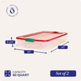 thumbnail image 5 of HOMZ 60-Quart Holiday Clear Rolling Underbed Storage Bin, Red/Green, 2 Pack, 5 of 12
