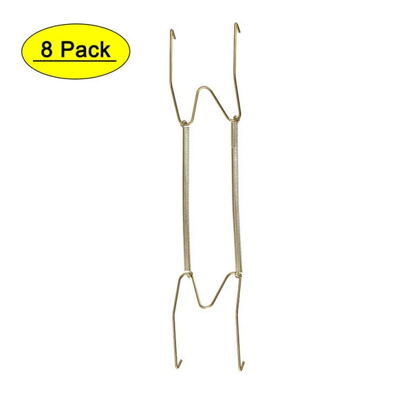 Unique Bargains Plate Hanger, 14' W Type Zinc Plated Invisible Wall Decorative Hooks, 8 Pcs