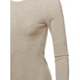 thumbnail image 4 of A2Y Women's Basic Solid Long Sleeve Crew Neck Fitted Thermal Top Shirt Oatmeal S, 4 of 6