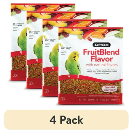 (4 pack) ZuPreem® FruitBlend® Flavor with Natural Flavors Bird Food for Small Birds