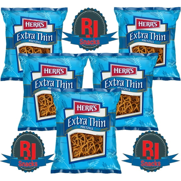 Herr's Extra Thin Pretzels, 1 Ounce (Curated by RJ Snacks Value Pack) (Pack of 12 bags)