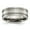 Black, variant on Finest Gold Titanium Brushed with Sterling Silver Inlay 8 mm Grooved Band - Size 8.5