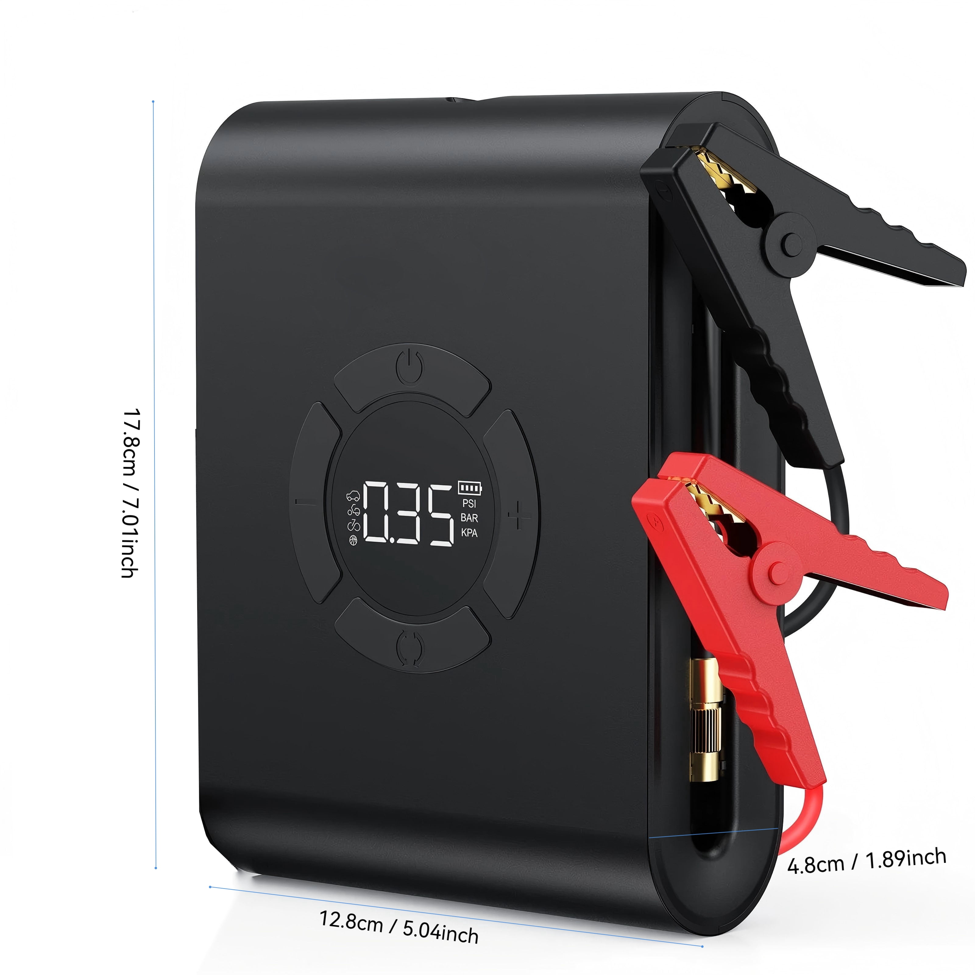 Tire Inflator Air Compressor - Rechargeable Lithium Ion Battery Air Pump with Adapter, Suitable for Car, Bicycle Balls and Usb Chargers, Suitable for Smartphones, Etc