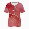 thumbnail image 5 of Dyegold Summer Tops for Women 2023 Trendy, 2023 Summer Tops for Women Work Casual Zip Striped Tie Dye Tshirts Short Sleeve V Neck Tunic Tops Casual Basic ​Tops, 5 of 5