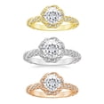 thumbnail image 2 of Arista 1-1/3 Carat T.W. Swarovski Stone Twisted Shank Engagement Ring in Yellow plated Sterling Silver, 2 of 2