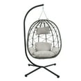 thumbnail image 2 of Dark Grey Hanging Seat Chair With Stand: Stylish And Functional Metal Tube Patio Strong, 2 of 6