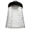 thumbnail image 4 of Puntoco Moda Casual Mujer Invierno Sólido Cuello de piel Con capucha Cordón Cintura Cremallera Abrigo acolchado Blusa Liquidación Puntoco Puntoco-7092, 4 of 7
