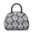 thumbnail image 2 of Insulated Lunch Bag Women, Reusable Shell Stripe Beach Pattern Tote Lunch Box, Leakproof Cooler Lunch Bags for Work Office Travel Picnic, 2 of 4
