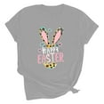 thumbnail image 5 of VBTAPA Women Happy Easter Shirt Eggs Hunting Themed Graphic T-Shirts Funny Cute Graphic Tees Teen Girls Short Sleeve Crewneck Tops Gray M, 5 of 6