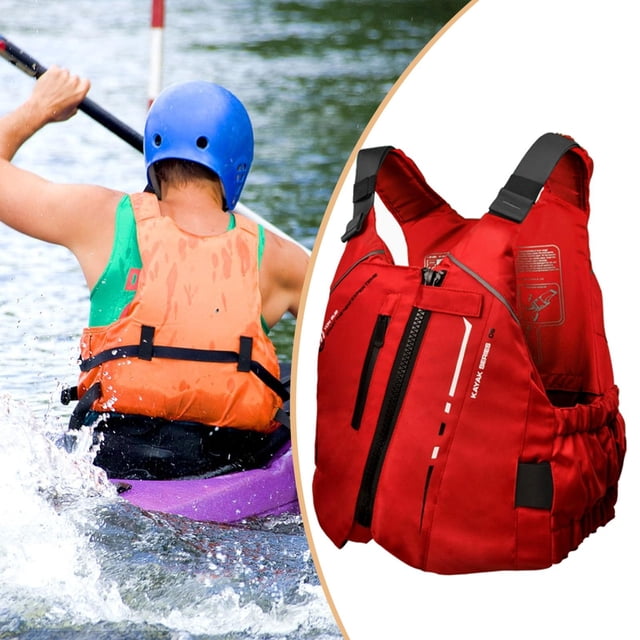 Ethern Life Jacket Versatile Lightweight Lifejacket for Canoeing Boating M L Red