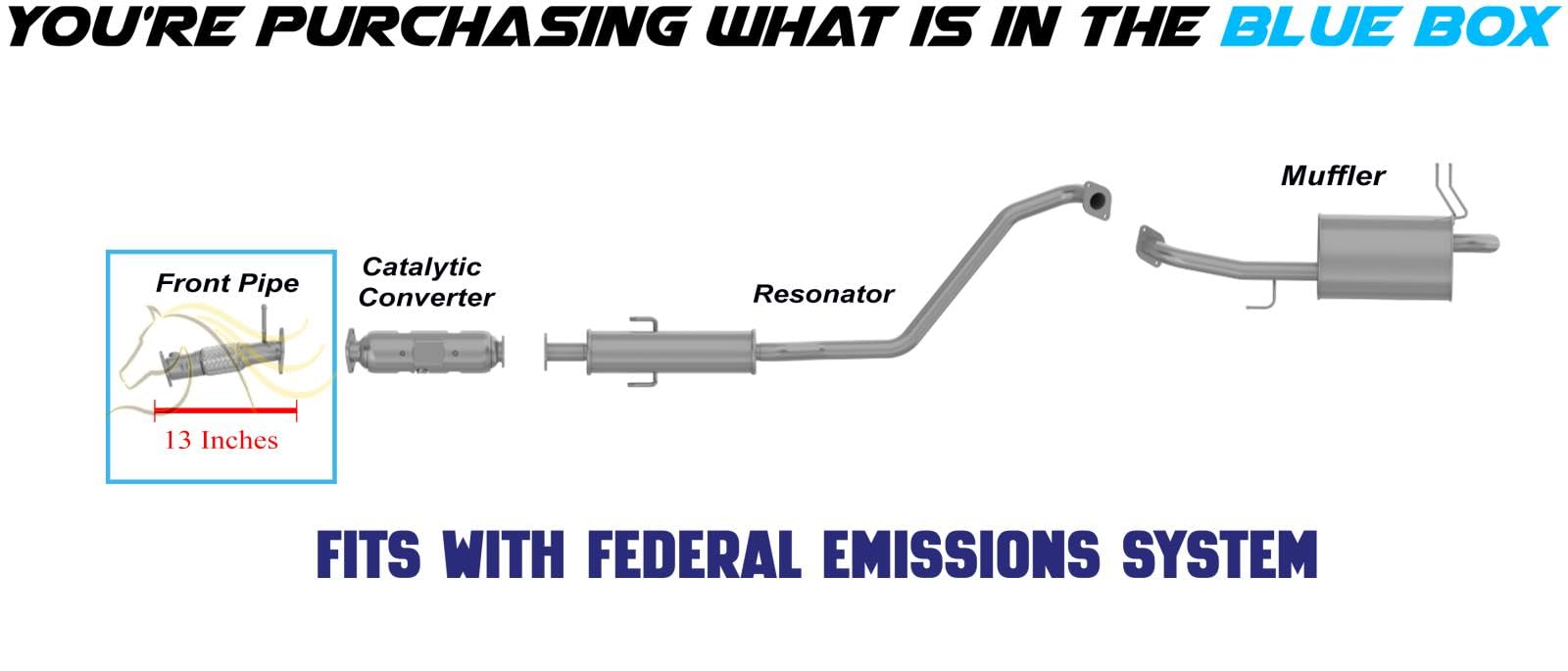 Stainless Steel Exhaust Front Flex Pipe Fits for 2010-2013 Kia Forte Koup 2.0L & 2.4L - Direct Fit