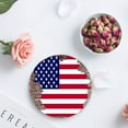 thumbnail image 4 of FMSHPON Independence Day American Flag Set of 4 Round Coaster for Drinks, Absorbent Ceramic Stone Coasters Cup Mat with Cork Base for Home Kitchen Room Coffee Table Bar Decor, 4 of 6
