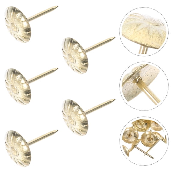 LEORX 200Pcs Heavy Duty Decorative Tacks for Furniture and Building in and Golden