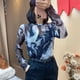 thumbnail image 4 of Top para mujer Camiseta de mujer Camiseta ajustada Ropa morada 2024 Camiseta de malla Skinny Xxl Pulovers vintage de los años 90 Una pieza Fina Elegante Antigua, 4 of 5
