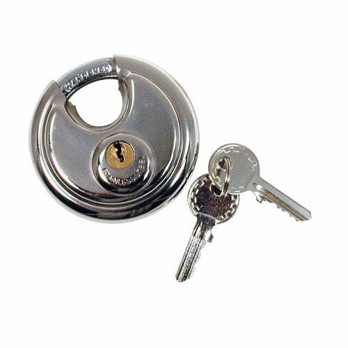 new life storage disc padlock 2 3/4" stainless steel 2 keys 