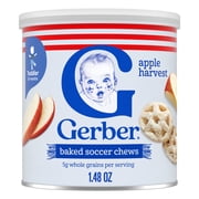 Gerber Snacks for Baby Teether Wheels, Apple Harvest, 1.48 oz Canister