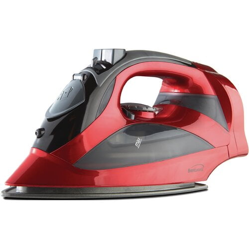 Brentwood MPI-59R Non-Stick Steam Iron with Retractable Cord, Red