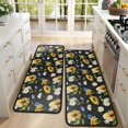 thumbnail image 4 of Kitchen Rugs Sets Of 2,Black Multicolor Flower Sunflower Pattern Anti Fatigue Kitchen Mat Rugs Non Slip Washable,Decorative Kitchen Floor Mats for Kitchen,Sink,Laundry,17"x47"+17"x47", 4 of 5