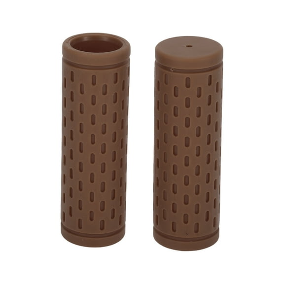 Unique Bargains Bike Handlebar Grips Covers 90mm Long Lightweight Bicycle End Grips Protector Brown 1 Pair